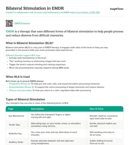Bilateral Stimulation Worksheet