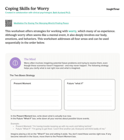 Coping Skills for Worry