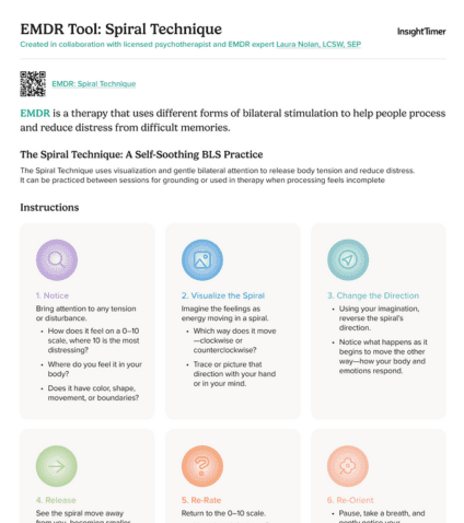 EMDR Tool: Spiral Technique Worksheet