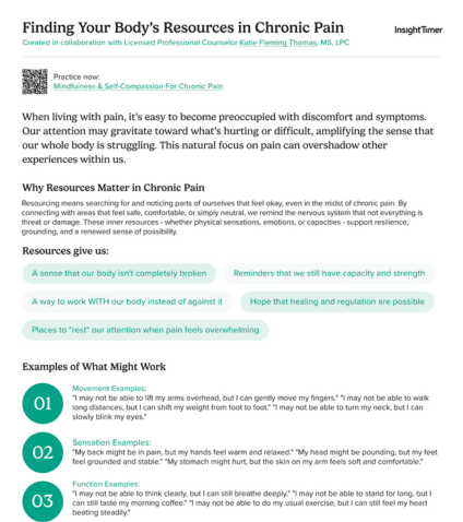Finding Your Body’s Resources in Chronic Pain