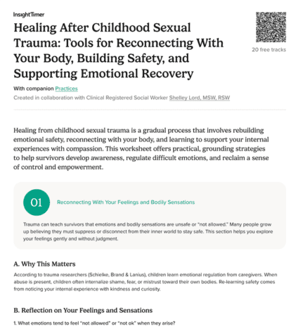 Healing After Childhood Sexual Trauma: Tools for Reconnecting With Your Body, Building Safety, and Supporting Emotional Recovery Worksheet