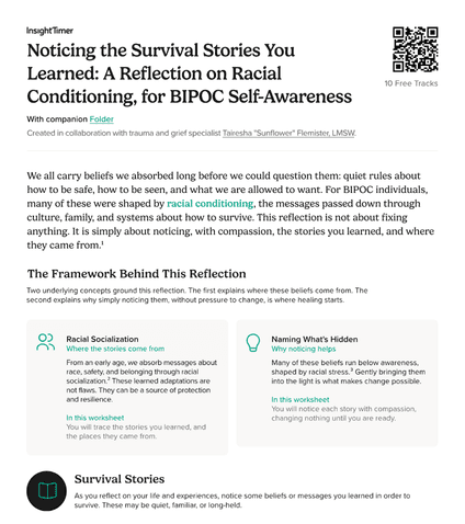 Noticing the Survival Stories You Learned: A Reflection on Racial Conditioning, for BIPOC Self-Awareness