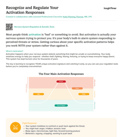 Recognize and Regulate Your Activation Responses