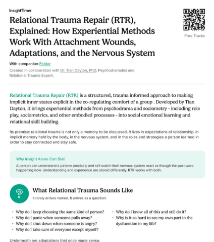 Relational Trauma Repair (RTR), Explained: How Experiential Methods Work With Attachment Wounds, Adaptations, and the Nervous System