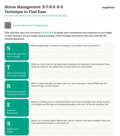 Stress Management: S-T-R-E-S-S Technique to Find Ease