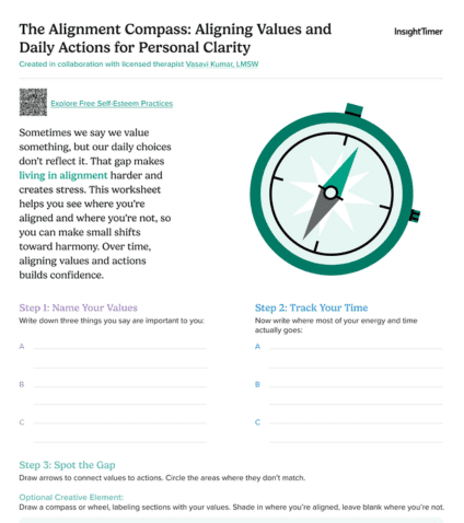 The Alignment Compass: Aligning Values and Daily Actions for Personal Clarity