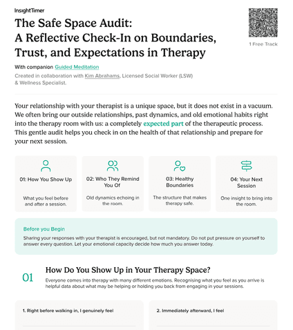 The Safe Space Audit: A Reflective Check-In on Boundaries, Trust, and Expectations in Therapy
