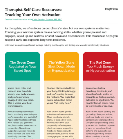 Track Your Nervous System as a Therapist